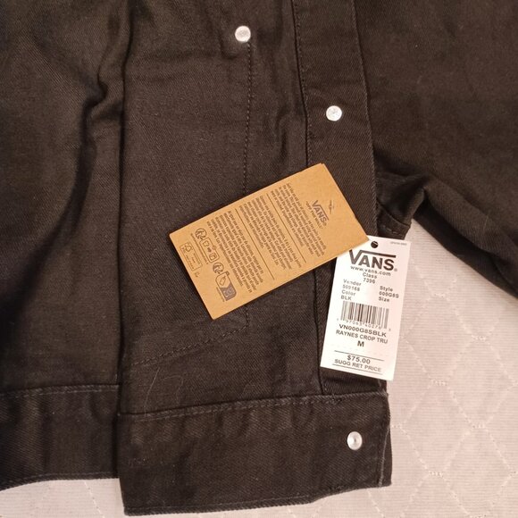 Vans Girl's Medium Jean Jacket Raynes Crop Trucker Black VN000G8SBLK - Picture 10 of 10